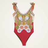 Swimsuit Reversible - Ambrosia Placée Green in Lycra by La DoubleJ
