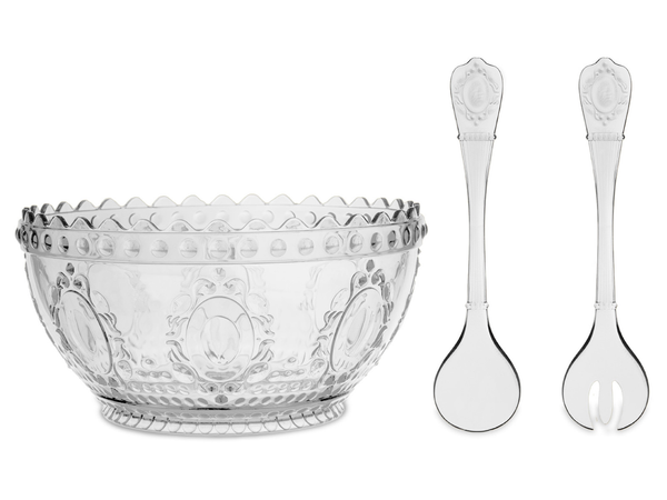 Acrylic Salad Bowl with Servers