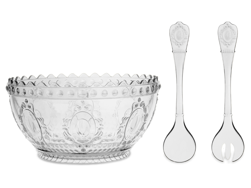 Acrylic Salad Bowl with Servers