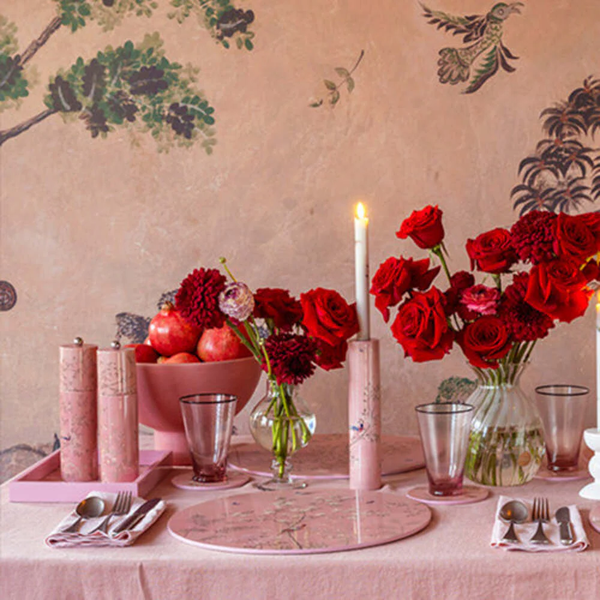 Chinoiserie Salt & Pepper Mill in Pink