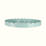 Large Lacquered Round Scallop Tray - Mint Green
