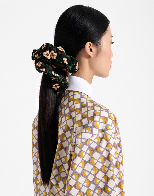 Giga Scrunchie Mayfair Black in Devore Velvet by La DoubleJ