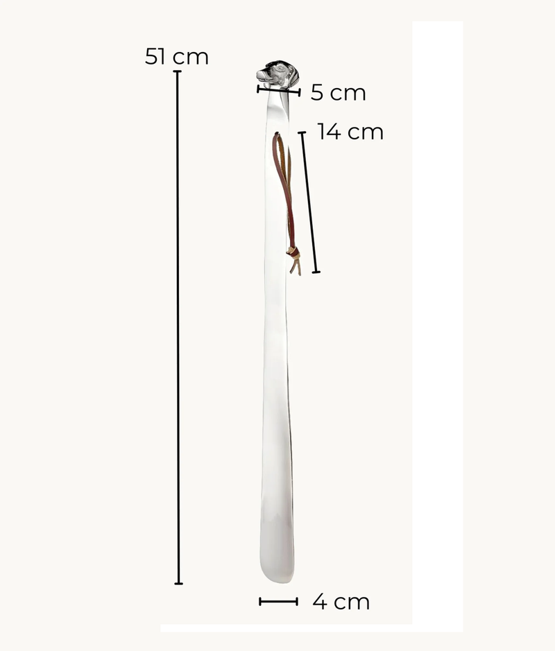 Shoehorn - Nickle plated with Hound Head detail
