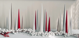 Cone Candle - Silver Metallic - 37cm