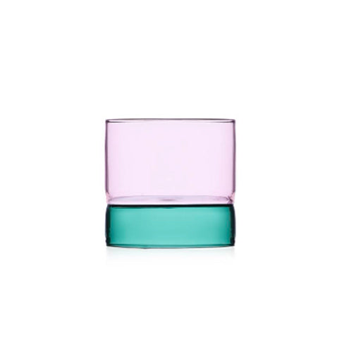 Bamboo Groove Collection; Tumblers in Teal/Pink - Small (Set of 2)