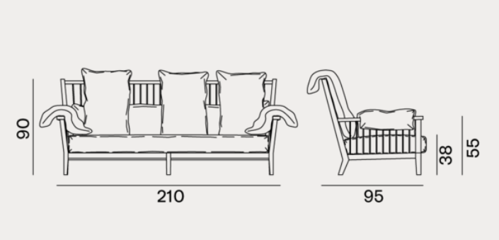 Sofa03 - Indoor Gervasoni Gray Collection
