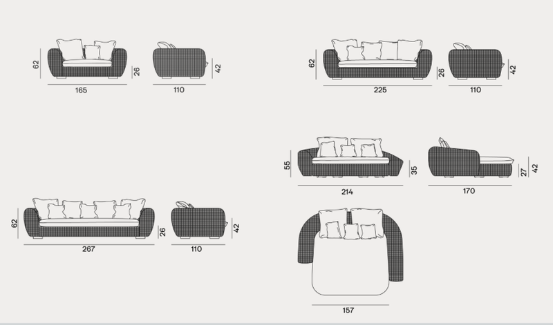 Sofa - Outdoor Gervasoni Panda Collection