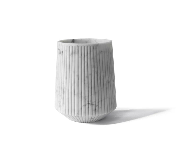 Vase in White Striped Marble
