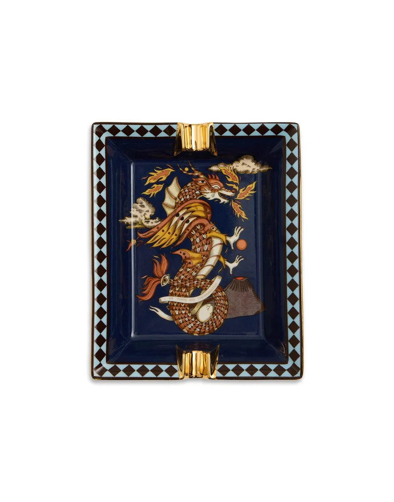 Ashtray The Dragon Midnight Blue in Porcelain By La Double J