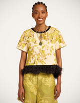 Tee La Scala - Oasis Green in Jersey With Feathers by La Double J