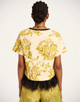 Tee La Scala - Oasis Green in Jersey With Feathers by La Double J