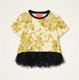 Tee La Scala - Oasis Green in Jersey With Feathers by La Double J