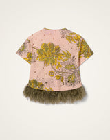 La Scala Tee - Swathe Pink in Cotton Sangallo Lace With Feathers by La Double J
