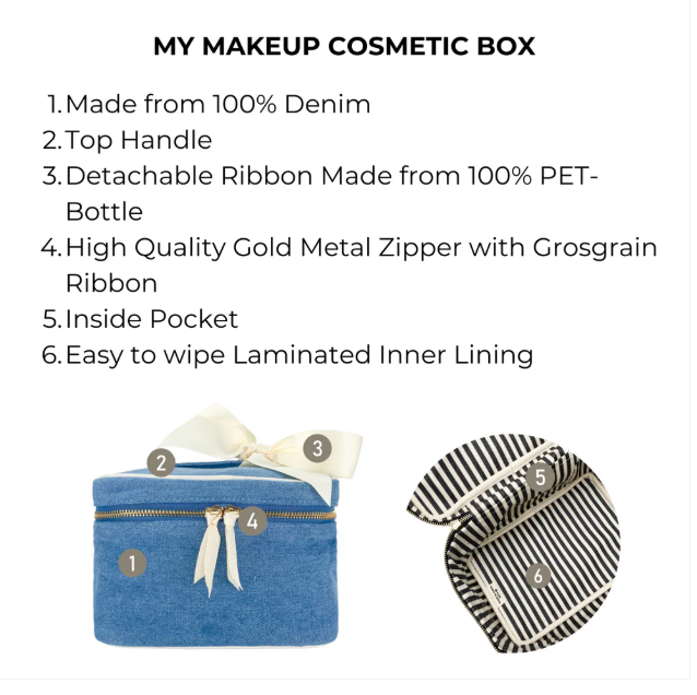 Makeup & Toiletry Bag - Denim