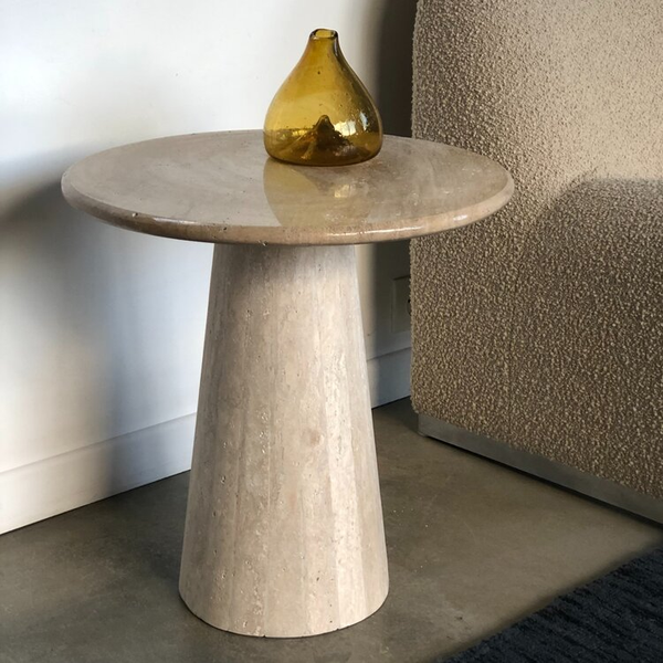 Side Table - Travertine Handcrafted
