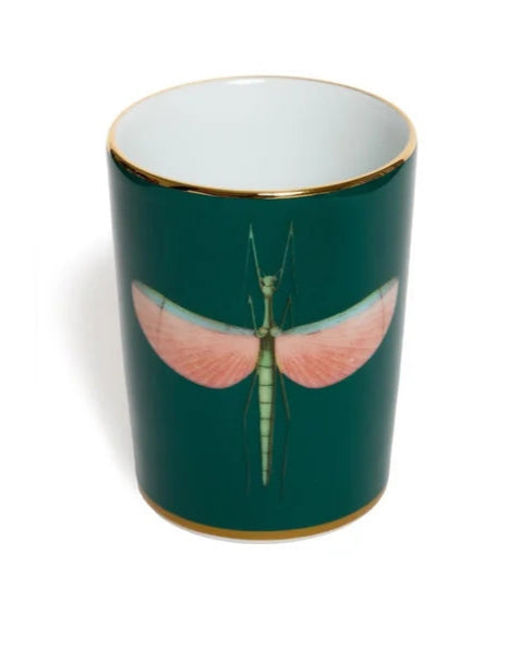 Decorative Cup Libellula Green in Porcelain By La Double J