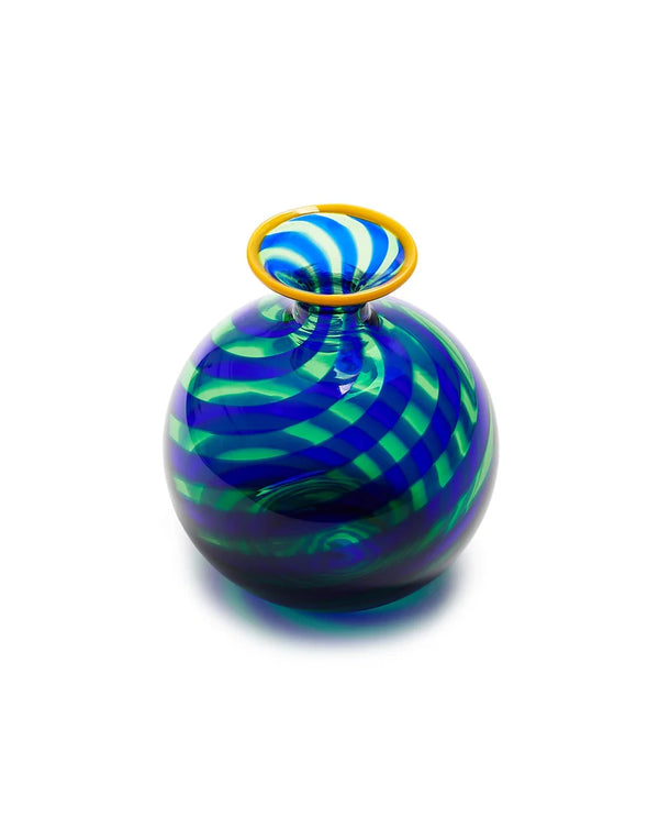 Mini Ciccio Vase Blue in Murano Glass BY LA DOUBLE J