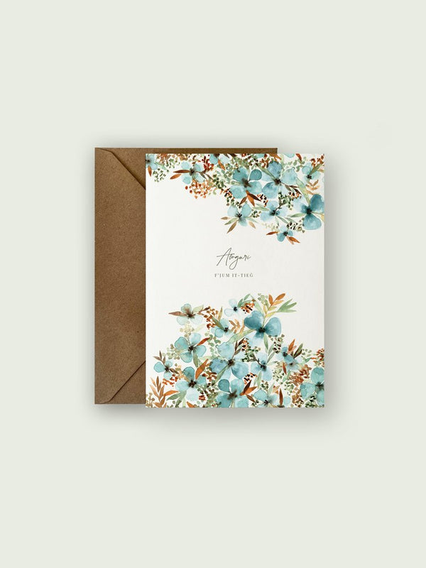 WEDDING CARD | BLUE BLOSSOMS - maltese