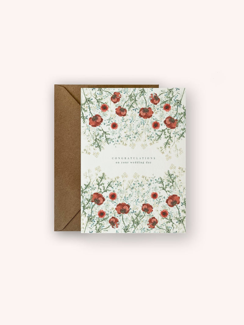 k.arti Wedding Card - Poppies