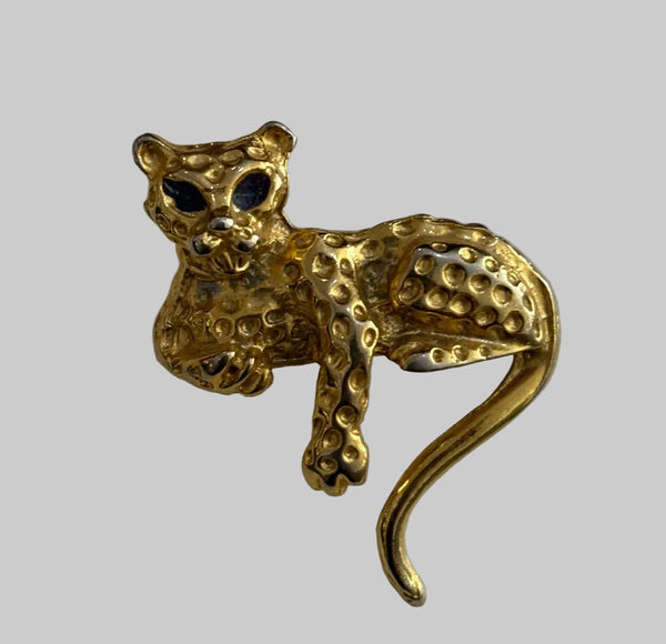 Gold Leopard Scarf Ring - Vintage Piece