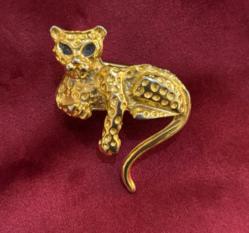 Gold Leopard Scarf Ring - Vintage Piece