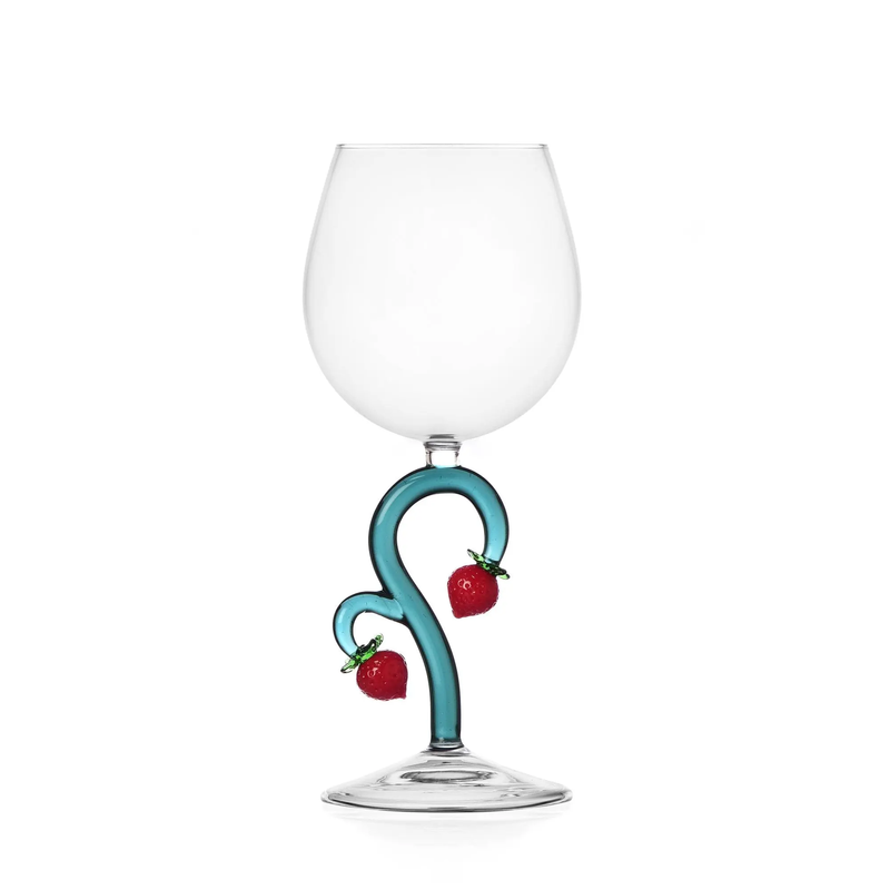 Wine Glass with Strawberries - Botanica Collection