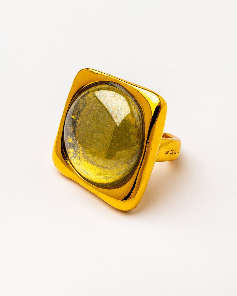 Ring Beth with Bohemian Crystal - Adjustable - Handmade