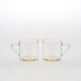 Set of Cylindrical Tea cups with gold bottom