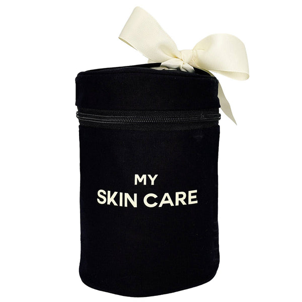 Skincare Case, Round with Handle – Black