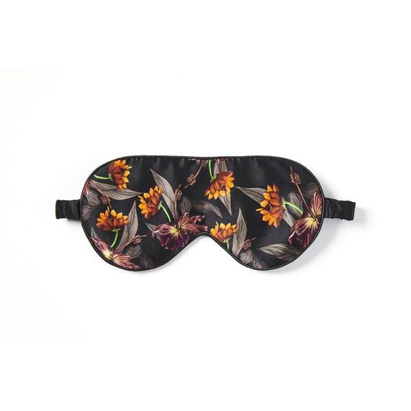 Sleeping Mask - Black Hibiscus