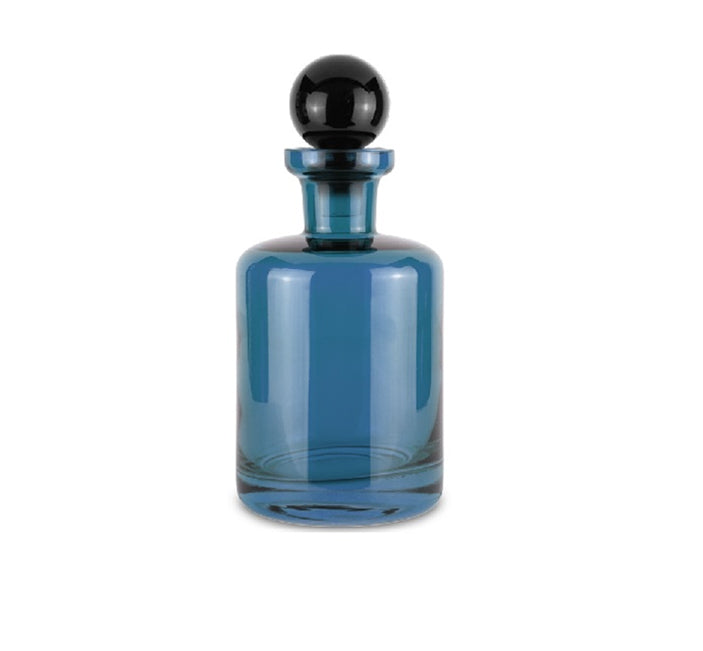 Vesti La Tavola Collection; Whisky Bottle in Glass, Blue