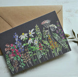 Cards; folded with watercolor painting print - Garden