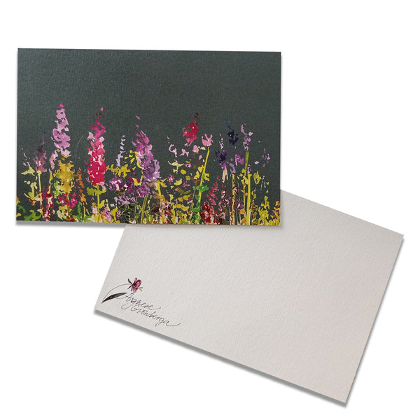 Cards; postcard with watercolor painting print - Garden