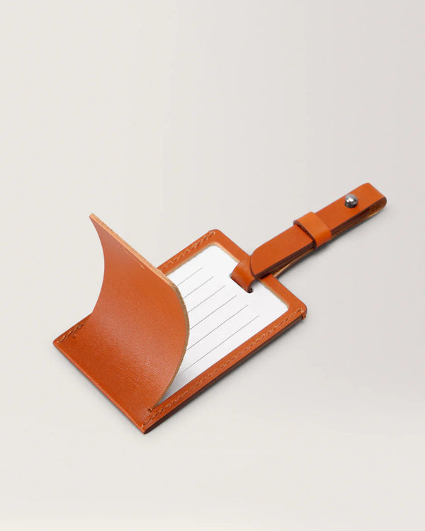 Luggage Tag - leather cognac Carl Friedrik