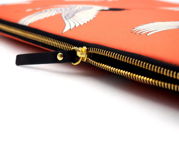 Laptop sleeve size 15" - Coral Cranes