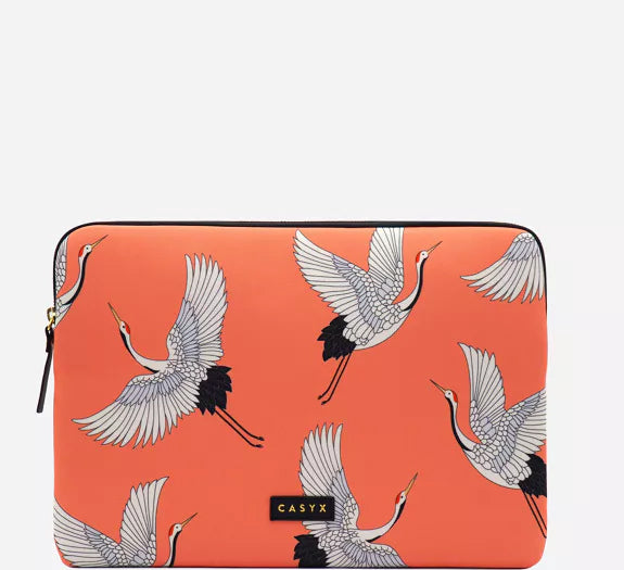 Laptop sleeve 13 "- Coral Cranes