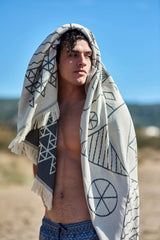 Beach Towel - Tinos Grey