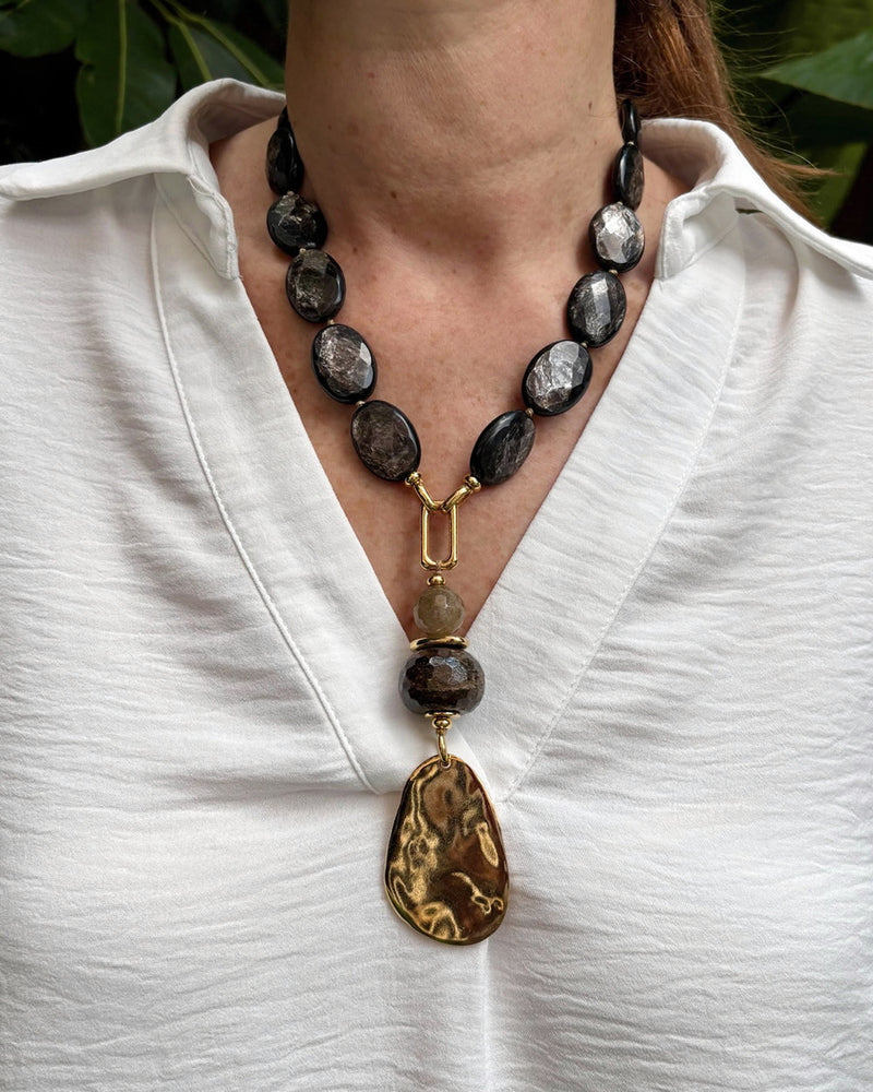 Necklace with Mica - Handmade