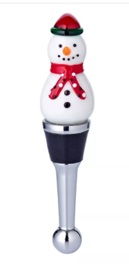 Bottle stopper snowman (height 11 cm), Murano glass