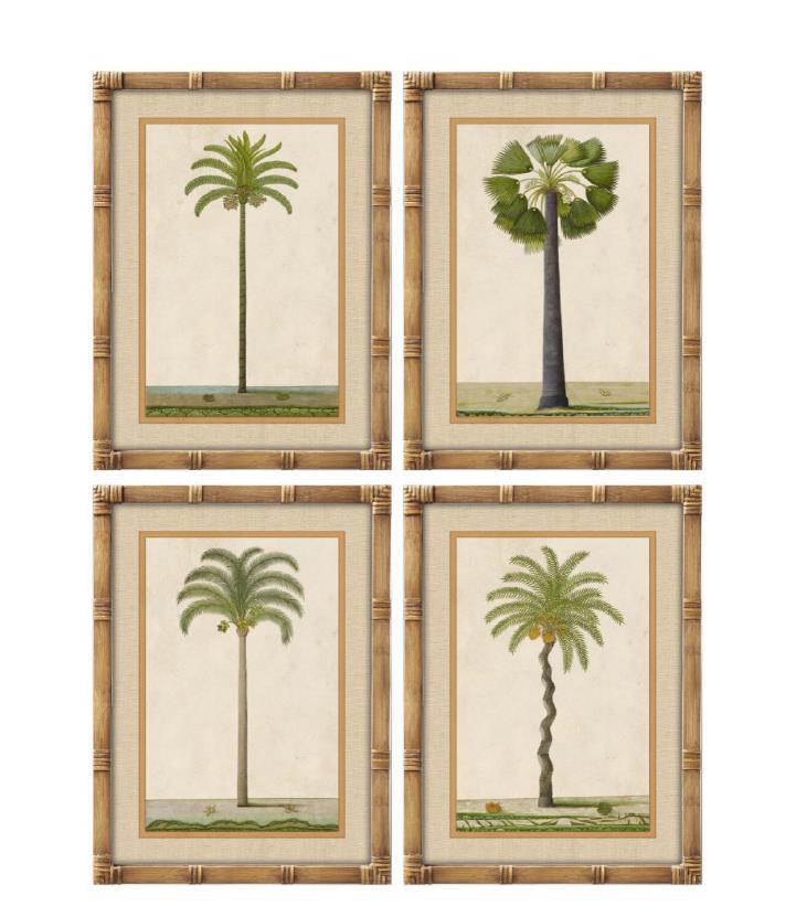 Palm Tree Wall Art with a Bamboo Frame - 1