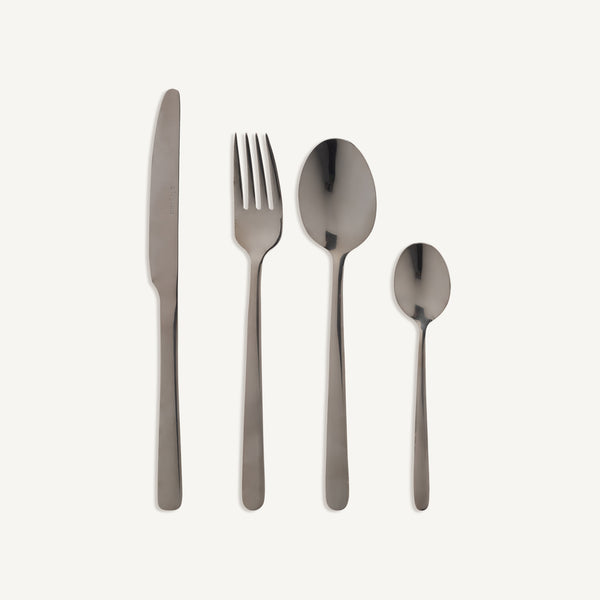 Cutlery in Steel with Black Finish (Set of 24)