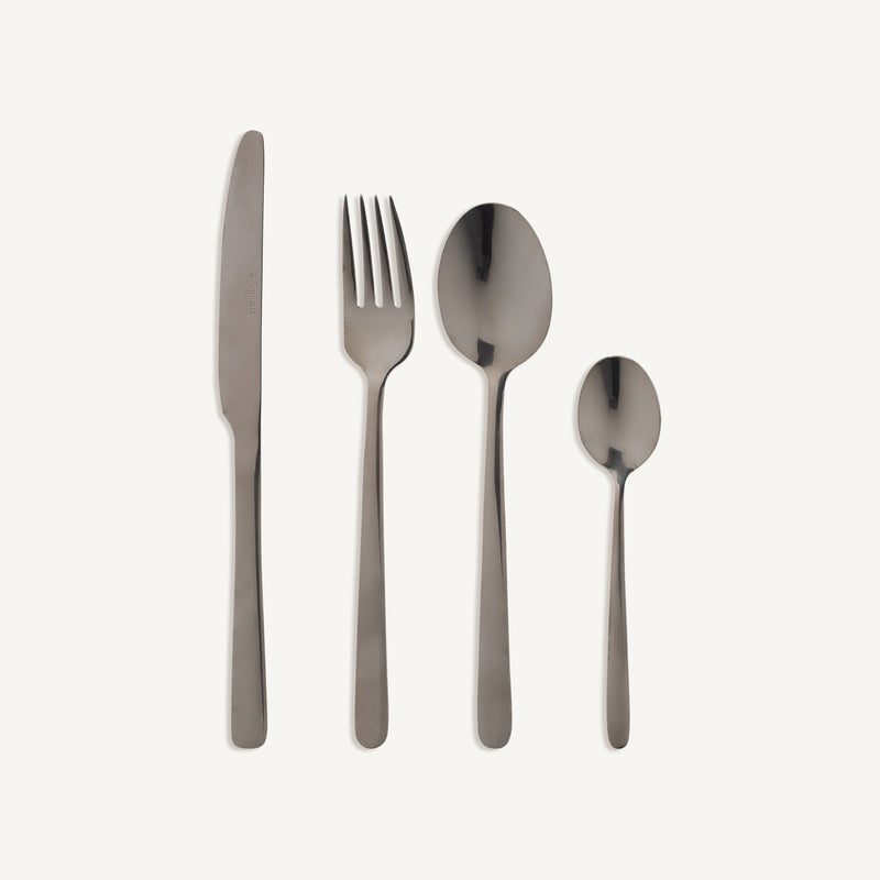 Cutlery in Steel with Black Finish (Set of 24)