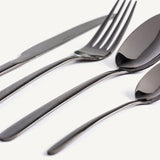 Cutlery in Steel with Black Finish (Set of 24)