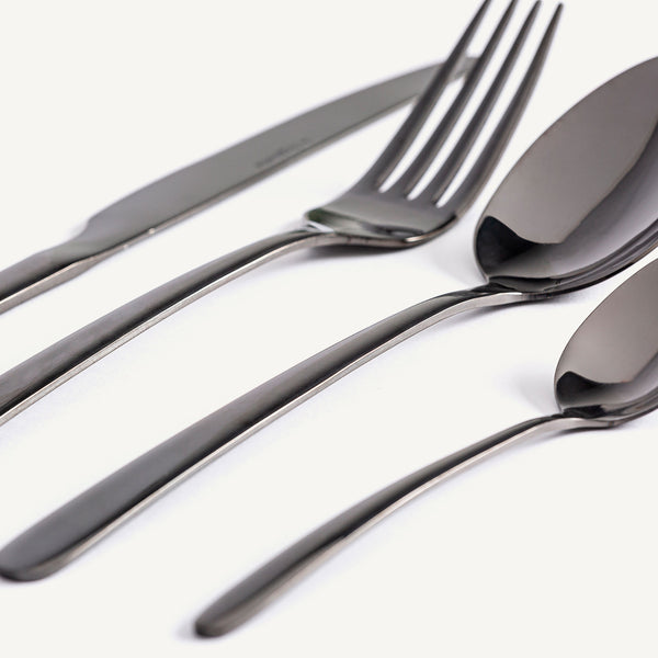 Cutlery in Steel with Black Finish (Set of 24)