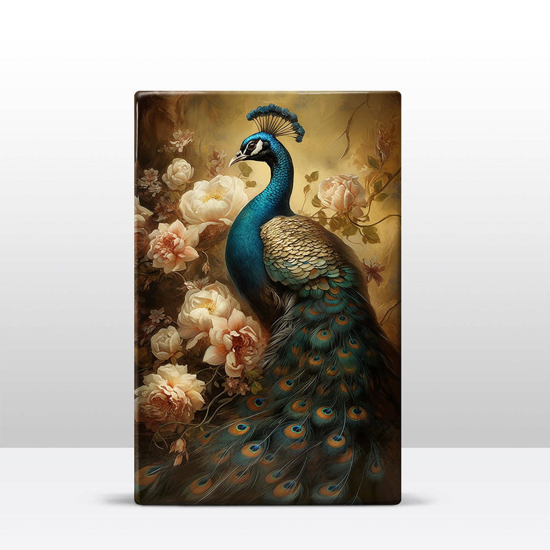 Artwork - Peacock with Pink Roses