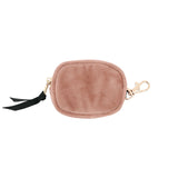 Earbuds Travel Case w Clasp – Eco Velvet – Pink
