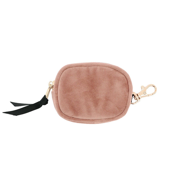 Earbuds Travel Case w Clasp – Eco Velvet – Pink