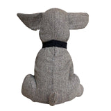 Door Stop - Dog, Brown Herringbone