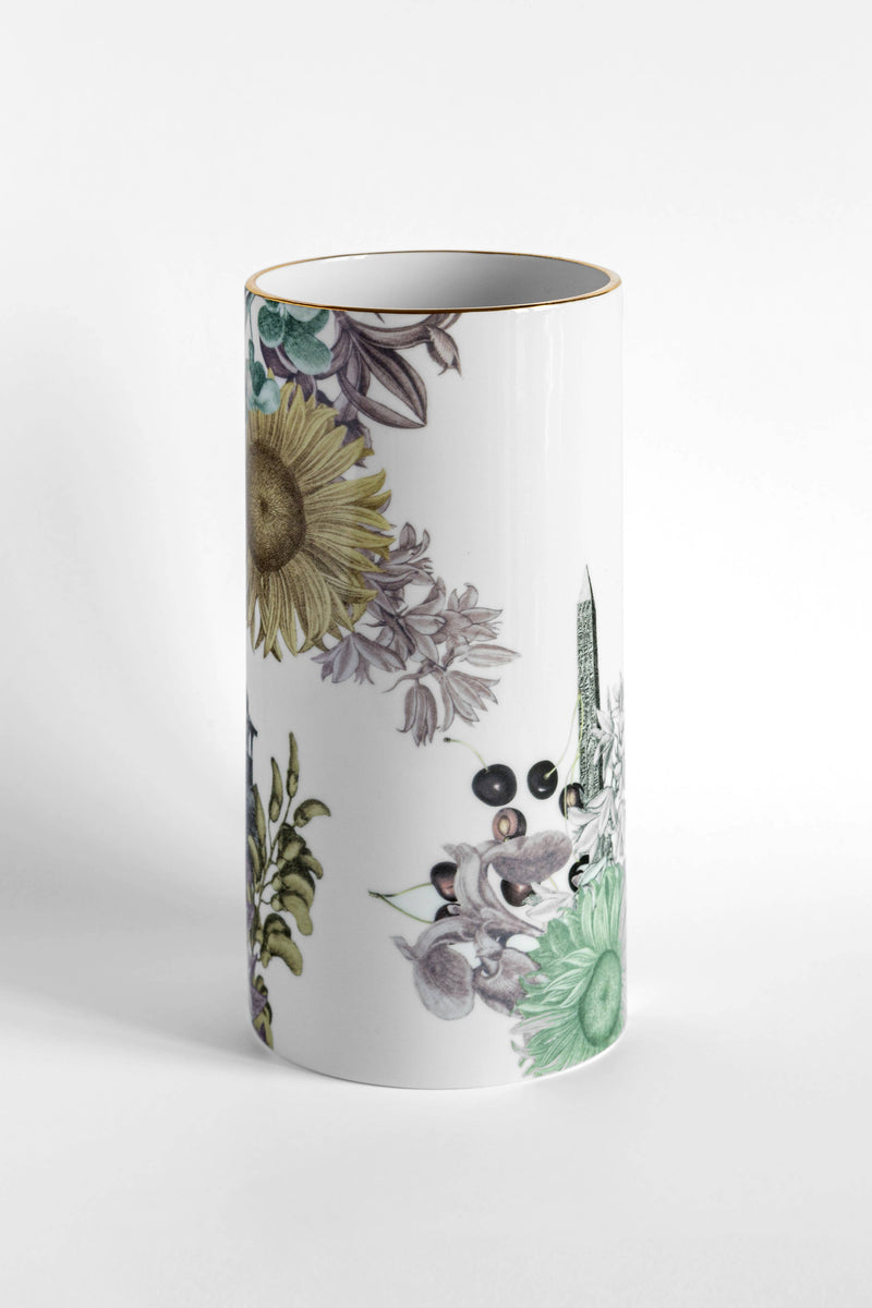Vase - Cylindrical Majolica by Vito Nesta Grand Tour