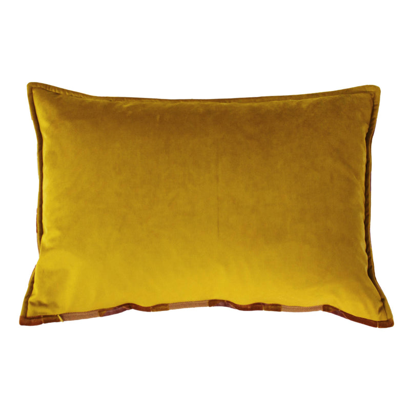 Cushion - Velvet Jacquard, Ochre/Blush
